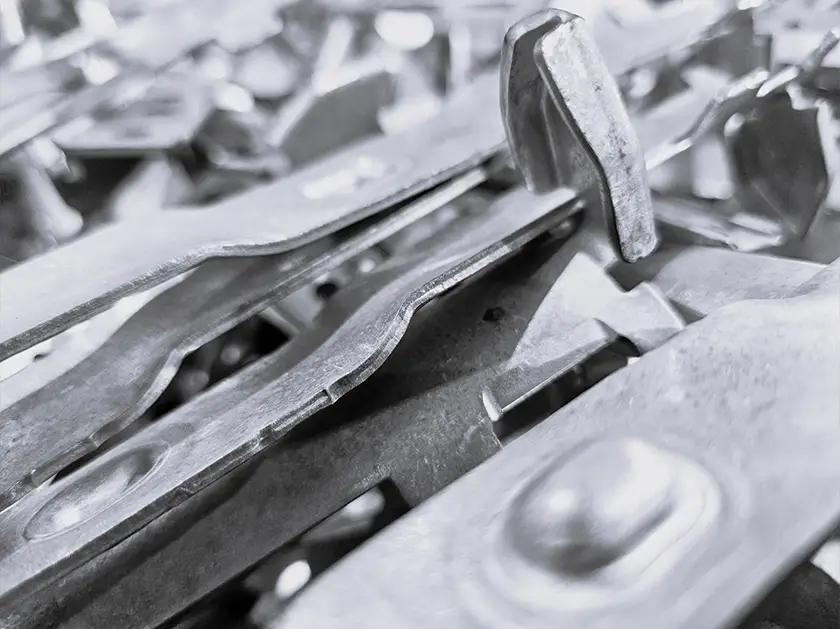 metal parts in a stack